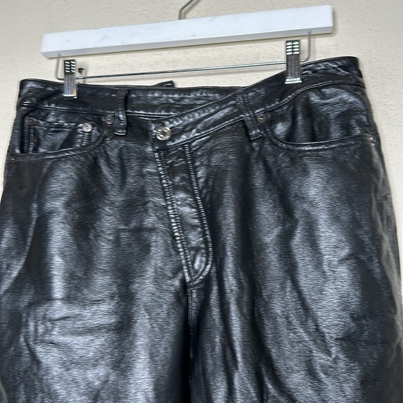 NWOT Revolve AGOLDE Recycled Leather Criss Cross Straight Pants in Detox Sz 30 - Picture 8 of 16